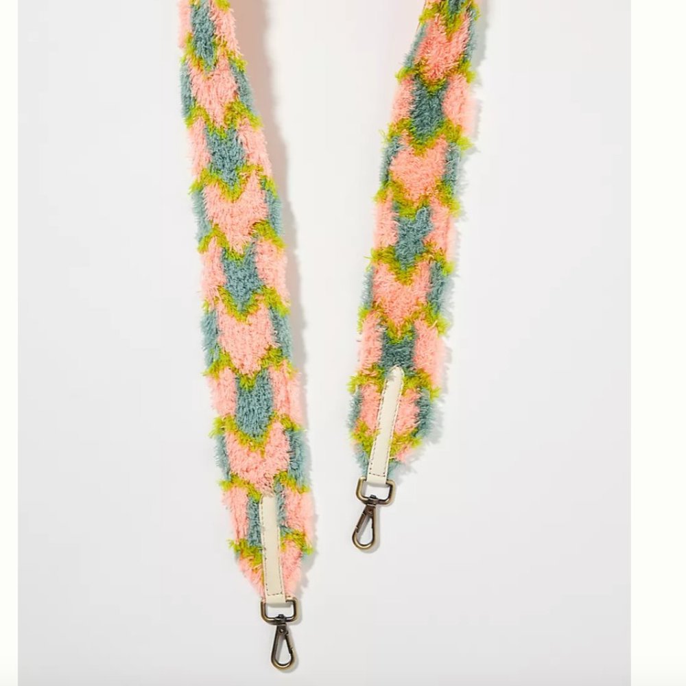⭐️ Perrie Fuzzy Furry Pastel Hipster Chic Glam Hippie Modern Classy Bag Strap